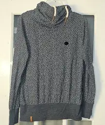 Naketano Womens Navy‎ Blue Star Print Hoodie Large