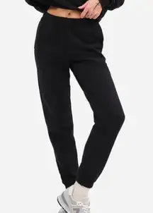 Organic Fleece Relaxed Pocket Sweatpants in Jet Black Size XL