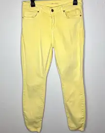 Michael Kors Izzy Skinny Jeans 6 Yellow Mid Rise Ankle Denim Spring Pants Summer