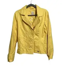 Roxy Yellow 100% Cotton Double Breasted Jacket L