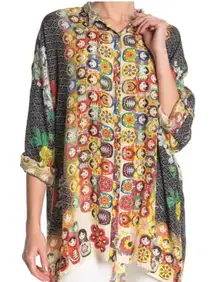 Johnny Was silk MATRYOSHKA NESTING DOLLS silk blouse NWT RARE