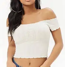 F21 White Off-the-Shoulder Top 