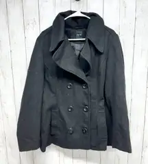 Rampage Coat Women Sz XL Gray Collared Triple Button Peacoat Front Pockets Lapel