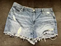 medium to light wash denim shorts