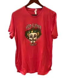Hop Slayer Bella Canvas IPA Beer Brewery T-Shirt Skull Red L