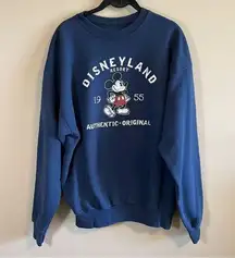 Disney Disneyland Blue Mickey Mouse Crewneck Sweatshirt Large