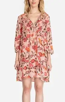 Johnny Was Floral Print Midi Dress Bohemian Women's Size M