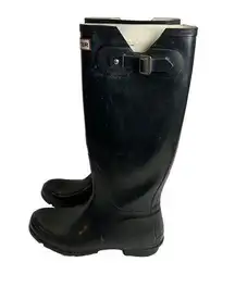 Hunter Original Women's Glossy Black Tall Rain Boots Size 8