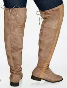 Ashley Stewart Suede Over The Knee Brown Women's Boots Size: 9