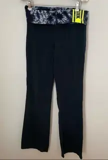 VS PINK Pants Yoga TieDye Waistband Black Stretchy Athletic Athleisure Workout
