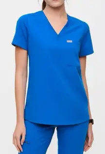 Figs Catarina One Pocket Scrub Top Royal Blue Size XL