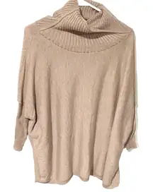 Mer/Sea Pullover High Neck Sweater OS One Size Boxy 3/4 Sleeves Soft Side‎ Slits