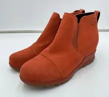 Sorel Women Warp Red Suede Evie Waterproof Pull-On Bootie Size 8.5 NWT