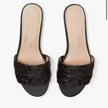 NIB Kate Spade Emmie Leather Slide Sandals‎ Black $178
