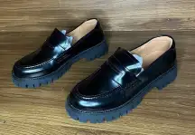 VorisVina Platform Penny Loafers Comfort Chunky Slip On Dress Shoes