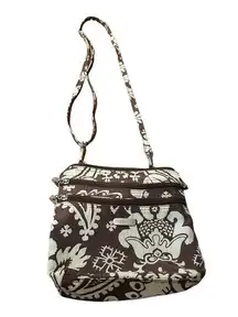 Baggallini Everyday Shoulder Bag Brown White floral travel Utility pocket