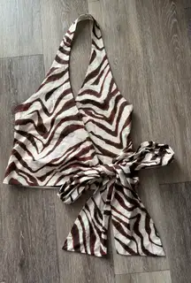 Zara Zebra Halter Top
