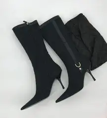 GUCCI Vintage GG Logo Monogram Mid-Calf Boots Size 9.5