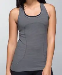 Lululemon Swiftly Tech Racerback Black & White Striped Tank Top Size 4