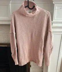 Aerie Pink Chunky Knit Turtleneck Sweater