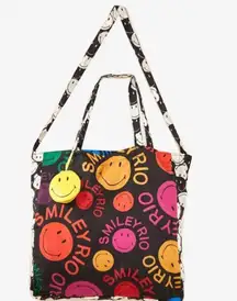 🌈 Farm Rio x Smiley Collab Reusable Foldable Tote – NWT
