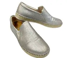 Dr. Scholl's Sunnie - Silver Metallic Snake Print Leather SZ 9