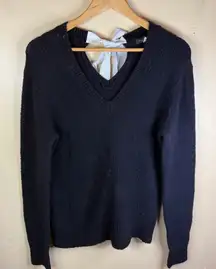 Nordstrom Halogen‎ Tie Back Black Oversized Sweater Size Small Bow Tie Back