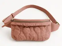 Quilted Pink Fanny Pack Belt Bag Waist Bag Adjustable Strap Travel Purse