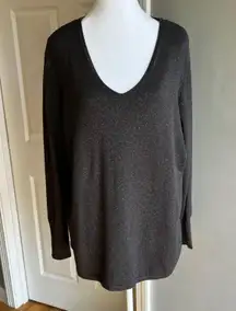 Chico's Shimmering Charcoal Top Size 3XL Party, Festive, Holiday, New Year's Eve