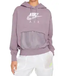 Nike  Air Pullover Hoodie Womens Medium Sweatshirt Big Swoosh Spellout MauveNike