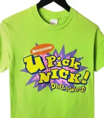 Urban Outfitters Vintage Nickelodeon U Pick Nick! Dollywood T Shirt USA Single Stitch Green XS