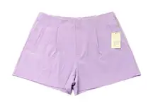 A‎ New Day Women's High-Rise Tailored MIDI Shorts 12 Lavender 4” Stretch NWT