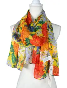 NWT aerie Wrap Scarf Bright Floral Print Sheer
