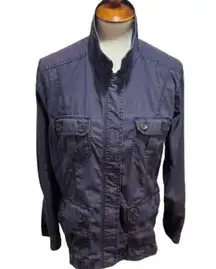 Eddie Bauer Seattle USA Cotton Button Up Safari Purple Lightweight Pocket Jacket