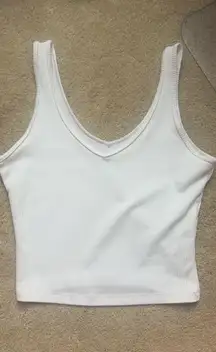 Hollister White Crop Tank Top