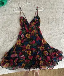 Olivaceous Ruffle Dress Mini Floral