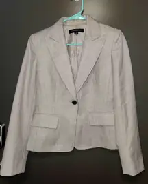 Beige/Cream Button Wool Blend Blazer Suit Top Like New Sz 4 women's