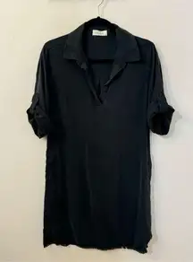 Bella Dahl Faded Wash Black Shirt Dress Lyocell M