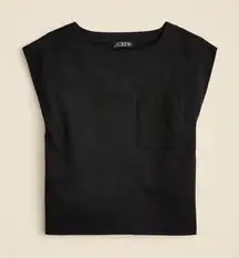 NWT J. Crew New Mariner Jersey Boatneck Muscle T-shirt Black