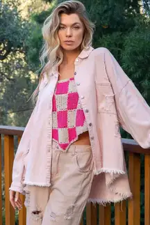 POL Boutique Oversized Distressed
Denim Jacket