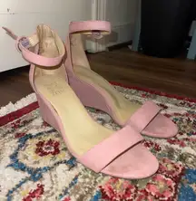 Pink suede heels 