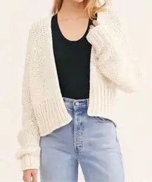Free People Glow For It Cardigan Chunky Knit Ivory Cream Size Large