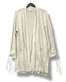 J. Jill Womens Beige Open Cardigan Sweater Size L Minimalist Hygge Cozycore Chic