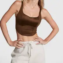 Pink Victoria Secret SATIN LIGHTLY LINED CORSET TOP