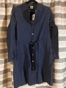 Ann‎ Klein Denim Tie Front Dress Size 4