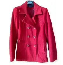 Ann Klein SZ S red wool peacoat