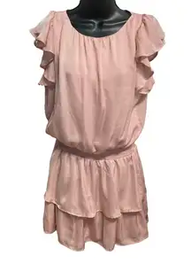 Women’s Size Large Two tiered Ruffle dress Peach