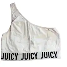 Juicy Couture Women’s One Shoulder Strap Knit White Sports Bra Size Medium