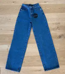 White Fox Jeans High waist Wide Leg Bring The Style Size XS Blue