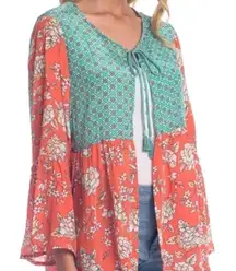 Tolani Collection Tatiana Bloom Kimono NEW Tie Front Womens Small